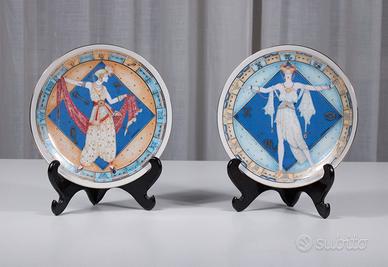 2 piatti decò Zodiaco Umberto Banchelli 1985