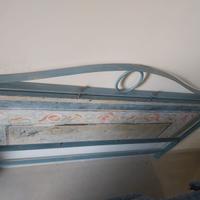 Testiera letto ferro battuto con marmo decorato