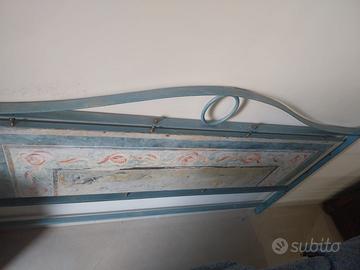 Testiera letto ferro battuto con marmo decorato