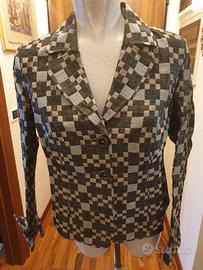 Giacca Calaluna donna blazer scacchi cangiante M44