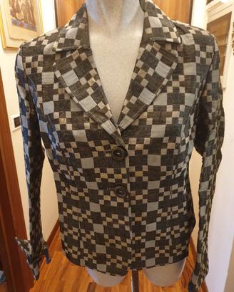 Giacca Calaluna donna blazer scacchi cangiante M44