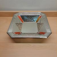 Vassoio / piatto vintage in acciaio inox