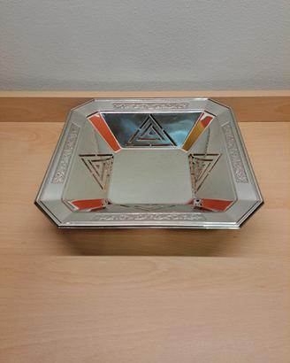 Vassoio / piatto vintage in acciaio inox