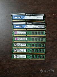 Lotto Ram Corsair 2gb 2x1gb  Kingston  10gb 5x2gb