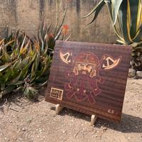 Tagliere legno intarsiato con personaggio Gimli