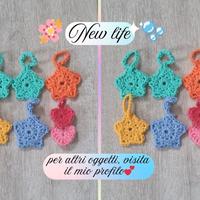 Portachiavi uncinetto stelle e cuori