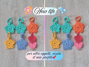 Portachiavi uncinetto stelle e cuori