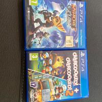 Ratchet & clank e overcooked 1 e 2 ps4