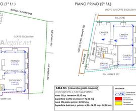 Casa indipendente su tre lati