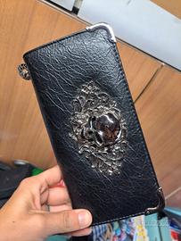 portafiglio con teschio donna nero nuovo 