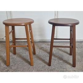 2 sgabelli noce chiaro scuro tondo h 47 cm 2-3