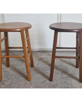 2 sgabelli noce chiaro scuro tondo h 47 cm 2-3