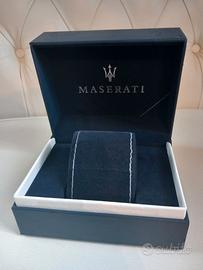 Scatola pelle blu per orologio MASERATI