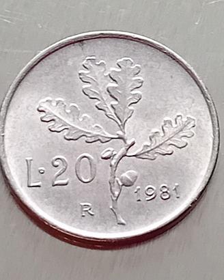 Repubblica italiana  lire 20 bronzo 