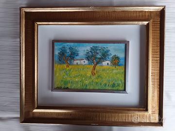 Dipinto Michele Cascella – Paesaggio con ulivi e c