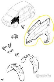 PARAFANGO ANTERIORE SINISTRO VAUXHALL OPEL