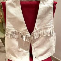 Vintage gilet di pelle con frange