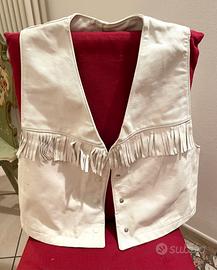 Vintage gilet di pelle con frange
