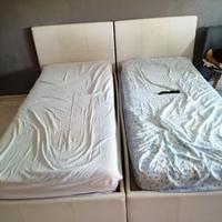 2 letti singoli apribili con contenitore