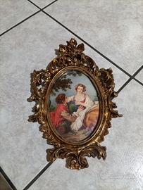 Quadretto vintage anni 40 in stile barocco