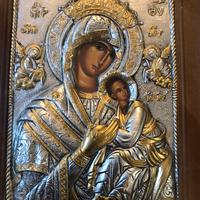 Icona in metallo bizantina greco ortodossa