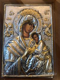 Icona in metallo bizantina greco ortodossa