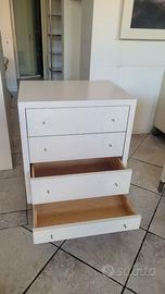 4 Cassettiere in Legno Massello con Rotelle