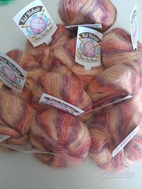 LOTTO 10 GOMITOLI KID MOHAIR LANA CASHMERE SUNSET 