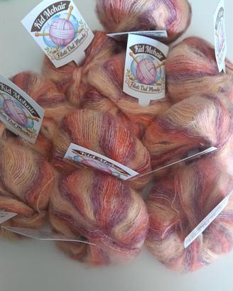 LOTTO 10 GOMITOLI KID MOHAIR LANA CASHMERE SUNSET 