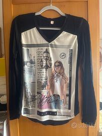 maglia con stampa ed inserti