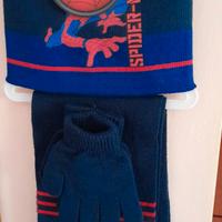 set completo guanti berretta e sciarpa spiderman