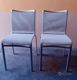 Sedia design Liu acciaio argentata  (2 disp.)
