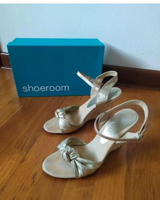 Sandali zeppa SHOEROOM 38 vera pelle espadrilles