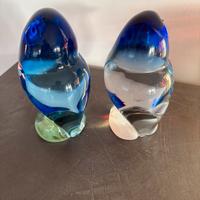 Coppia di uccelli in vetro di Murano