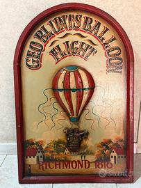 Insegna vintage legno geo Blunt’s balloon flight