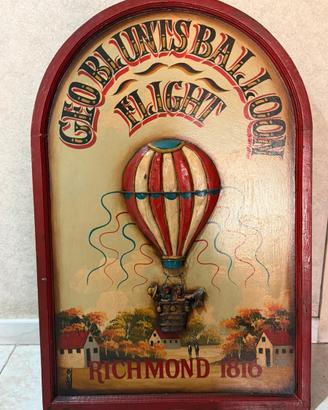Insegna vintage legno geo Blunt’s balloon flight