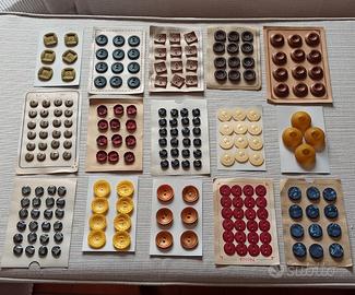 lotto 15 cartoncini bottoni vintage anni 50/60