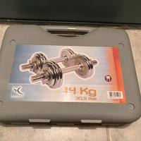 Kit manubri e bilancere palestra 14 kg