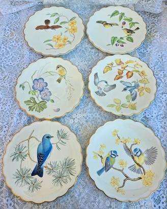 Set 6 piatti Royal Worcester, dipinti a mano