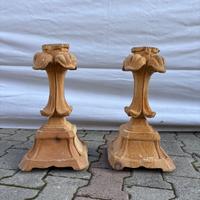 Coppia di basi in legno