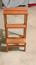 Scaletta in legno 3 gradini pieghevoli