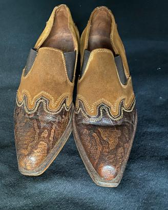 Scarpe stivaletto pitone stile far west vintage