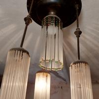 Lampadario quattro luci stile Liberty 