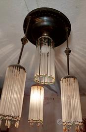 Lampadario quattro luci stile Liberty 