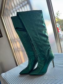 Stivali verde metallizzato