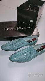 SCARPE CESARE PACIOTTI PITONE AZZURRO