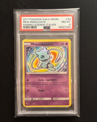 Carta Pokémon mew iridescente 40 PSA 8 ITA