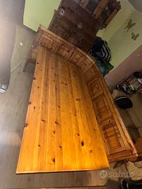 Tavolo+panca angolare+ 3 sedie in legno massello