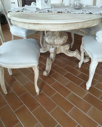 TAVOLO TONDO SHABBY ALLUNGABILE 