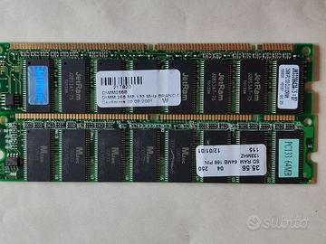 N°2 Sim Ram Pc 133 Mhz 256 MB + 64 MB  totali  320